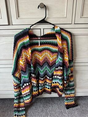 Free People Multicolor Open-Knit Women’s Sweater